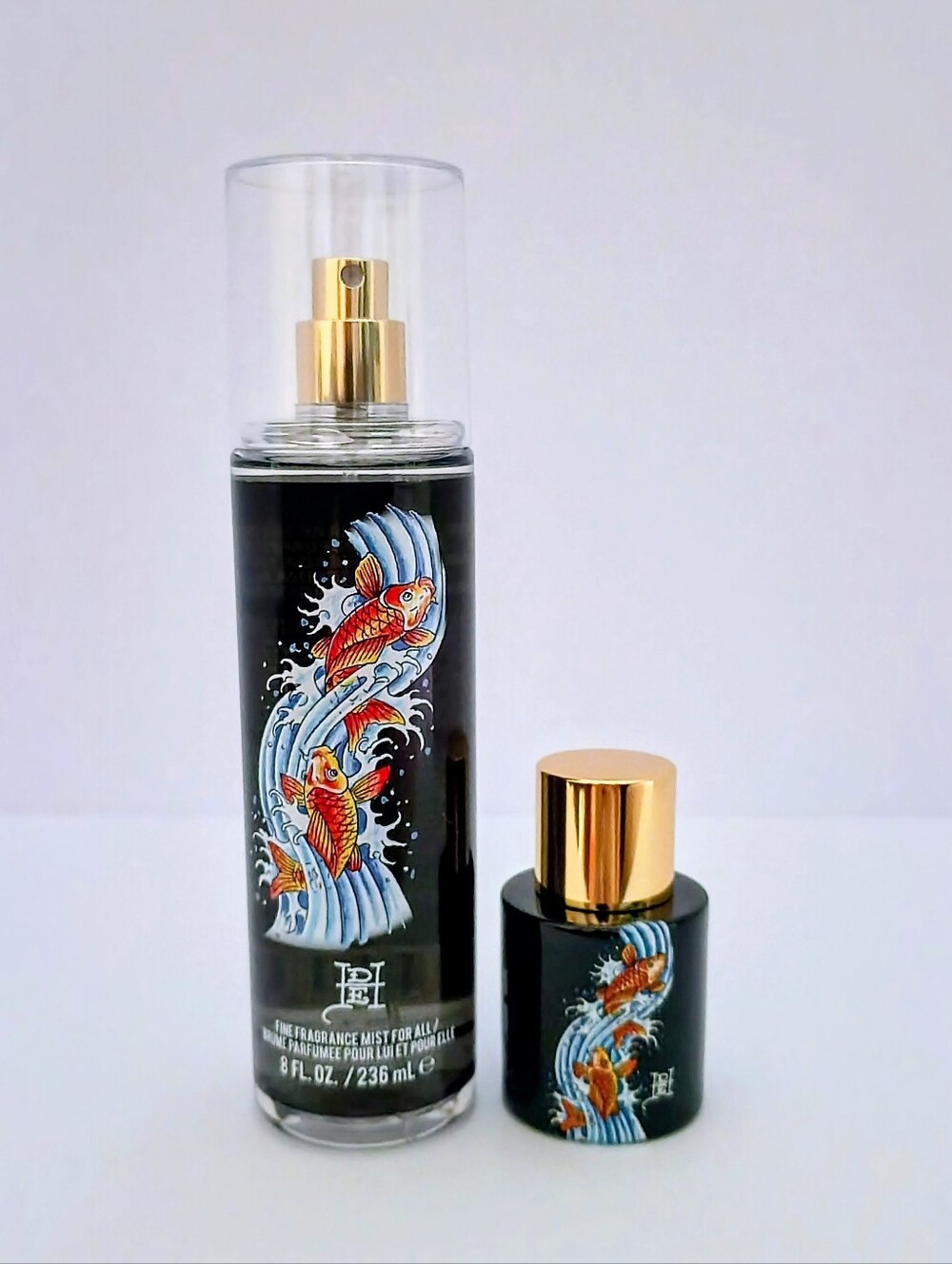Ed Hardy Koi Wave Perfume Set 1 oz EDP + 8 oz Mist NEW No Box Full Set